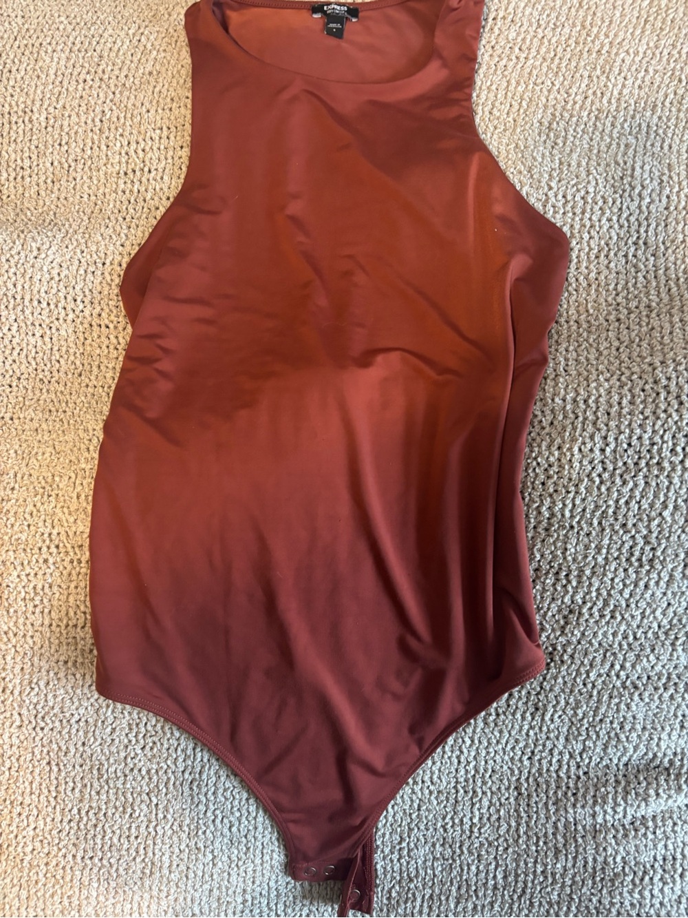 Women’s One-Piece Bodysuit - Rust Red - express size small dress, casual wear